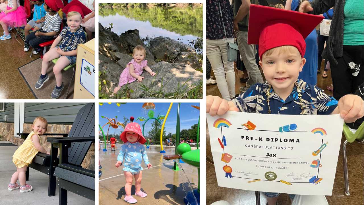 Collage of baby's first birthday.