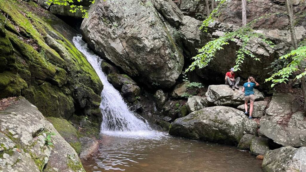 Small waterfall and cave
