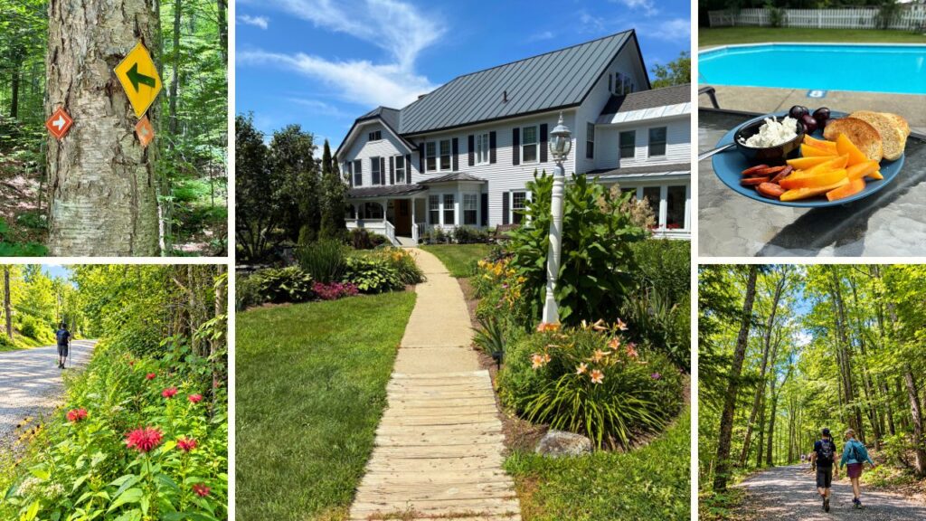 Collage of the Proctorsville VT including the Golden State Inn and Proctor Piper State Forest.